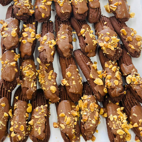 Chocolate Nut Finger Biscuits