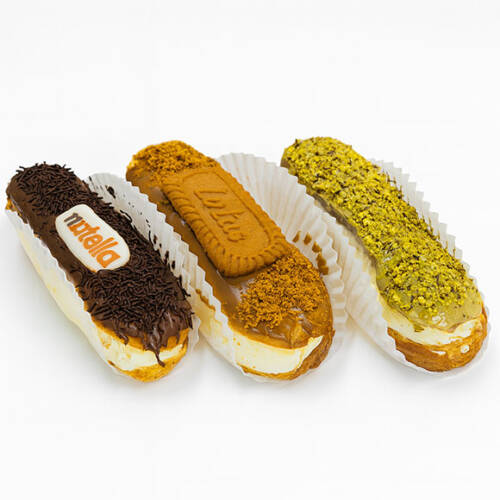 Eclairs (3 Flavors: Nutella, Pistachio, Lotus)