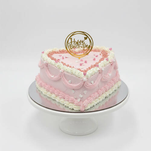 Pink Heart Birthday Cake