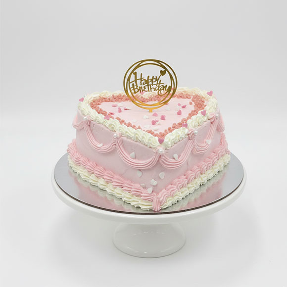 Pink Heart Birthday Cake