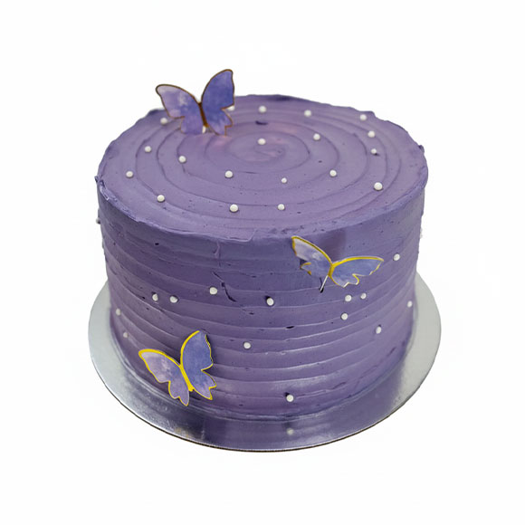Purple Butterfly Birthday Cake