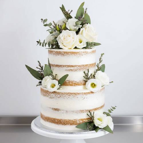 Two Tier Semi Naked Cake
