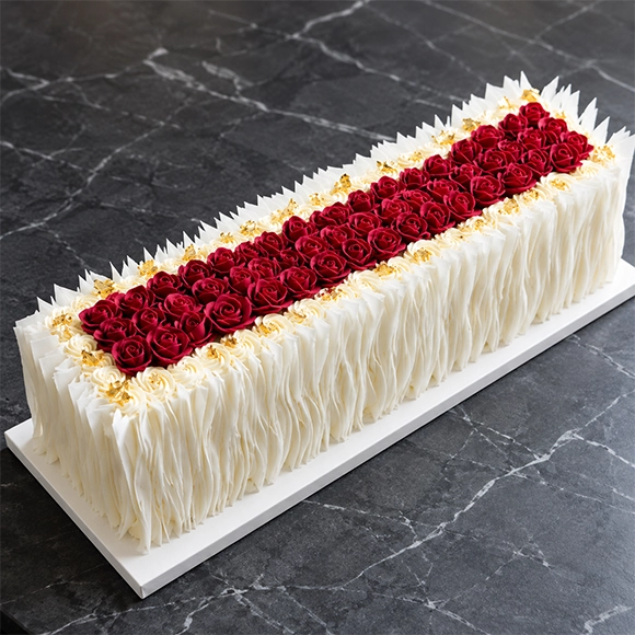 Fresh raspberry celebration slab cake made with fresh cream in Wollongong